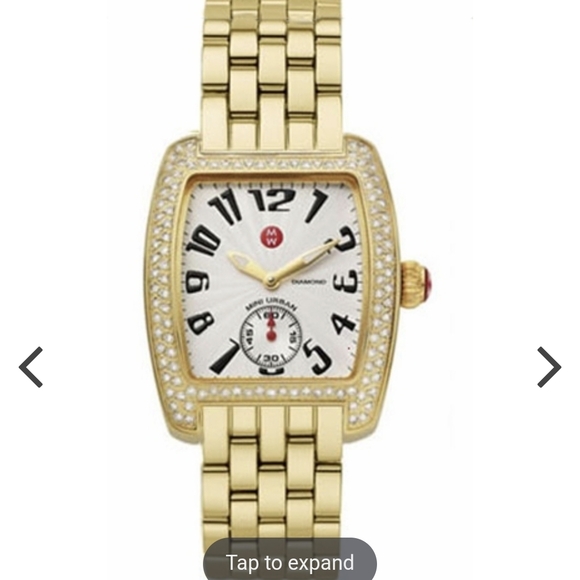 Michele Gold and White Women\'s Watch